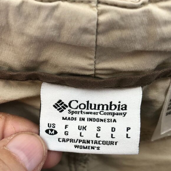 Columbia Womens Capri Pants Medium Outdoors Straight Leg Casual Cropped Tan - Picture 9 of 14